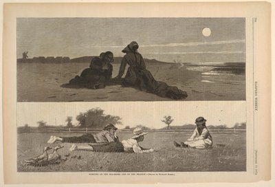 Flirttailu meren rannalla ja niityllä tekijältä Winslow Homer