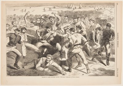 Loma leirillä – sotilaat pelaamassa "jalkapalloa" tekijältä Winslow Homer
