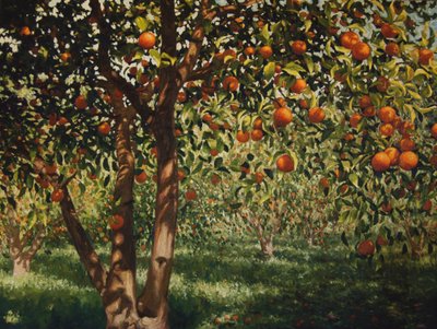 Hiljaisuus appelsiinien alla II, 2012, öljy kankaalle tekijältä angus hampel
