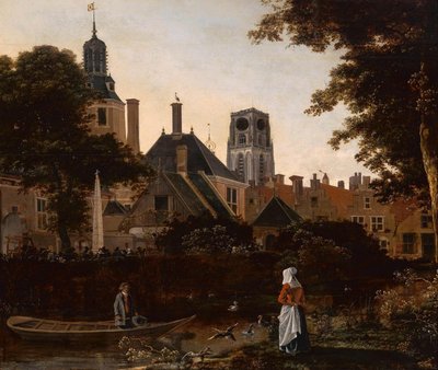 Hollanti: Stadsgezicht te Rotterdam met de Sint Laurenstoren Näkymä Rotterdamista, jossa on Pyhän Laurenskerkin torni. tekijältä anonymous 