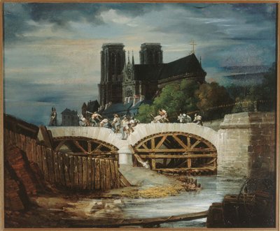 Ranska: Archevêchén pontin rakentaminen, noin 1828. tekijältä anonymous 