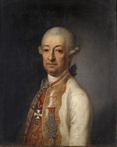 Muotokuva k. k. Kenttämarsalkka prinssi Franz Ulrich Kinsky von Wchinitz und Tettau (1726-1792) Maria Teresan ritarikunnan komentajan ristillä, takana Johann Baptist Lampi d. Ä. syynä tekijältä anonymous Austrian