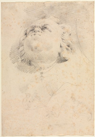 Luonnos päistä Giambolognan Neptunus-suihkulähteen jälkeen tekijältä attributed to Christophe Veyrier