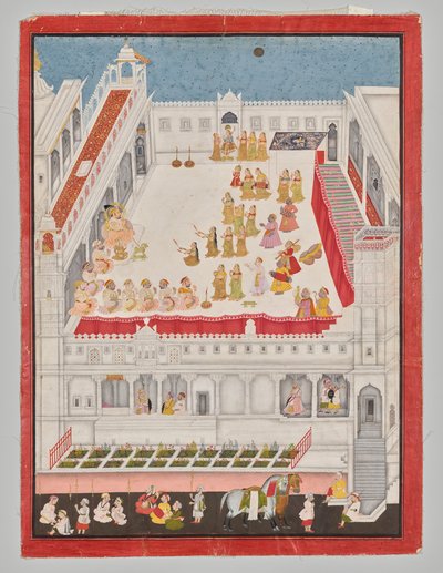 Maharana Jagat Singh osallistuu Rasleelaan tekijältä attributed to Jai Ram