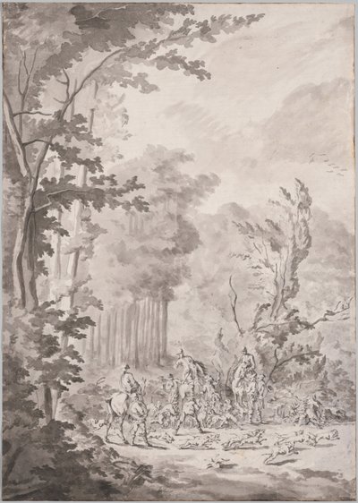 Metsästysjuhlat Marlyssa tekijältä attributed to Jean Baptiste Martin, Le Vieux