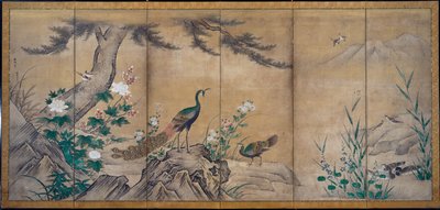 Linnut ja kukat tekijältä attributed to Kano Mitsunobu