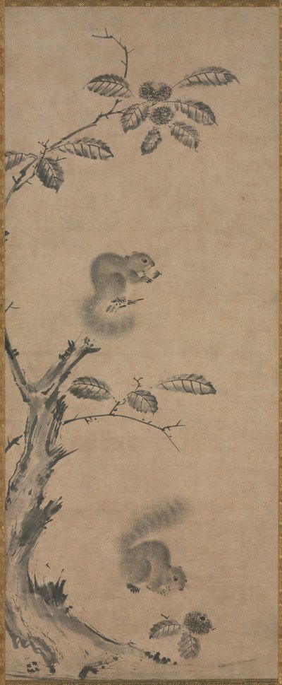 Oravat kastanjapuussa tekijältä attributed to Louis Philippe Mouchy