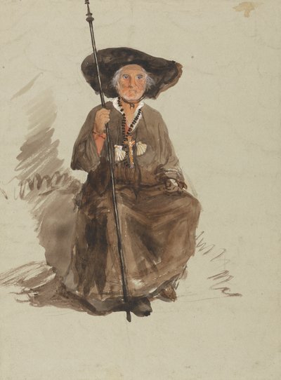 Estudo de um peregrino finlandês tekijältä attributed to Samuel Palmer