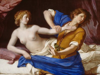Joosefin ja Potifarin vaimo tekijältä called Guercino Giovanni Francesco Barbieri