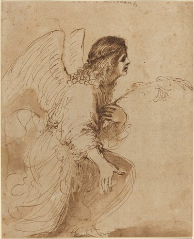Ilmoituksen enkeli tekijältä called Guercino Giovanni Francesco Barbieri