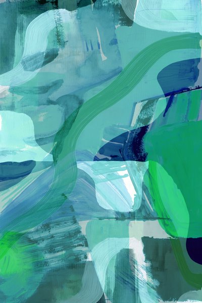 Abstrakti teal-sävy tekijältä cartissi