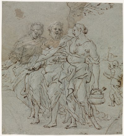 Loot ja hänen tyttärensä (recto) tekijältä circle of Pietro da Cortona
