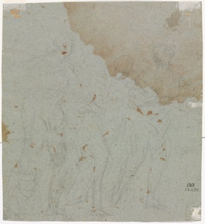 Luonnos Lotille ja hänen tyttäreilleen (käänteinen) tekijältä circle of Pietro da Cortona
