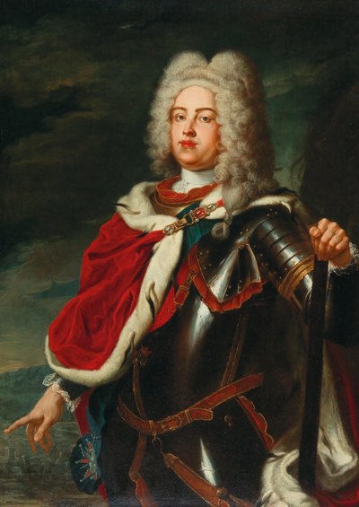Frederick Augustus II, Saksin vaaliruhtinas ja tuleva Puolan kuningas Augustus III kruununprinssinä. tekijältä Ádam Mányoki