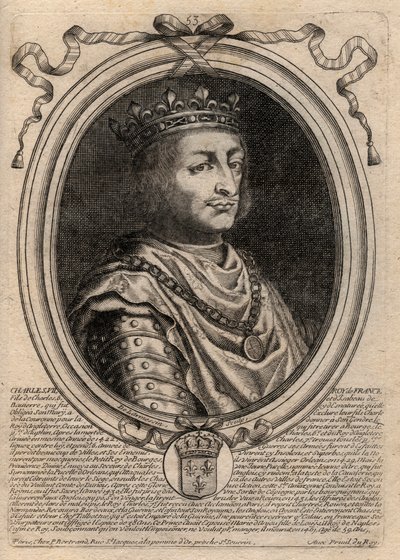Kaarle VII:n (1403-1461) muotokuva Ranskan kuninkaasta - KARLES VII (1403-1461) Ranskan kuningas tekijältä de Larmessin