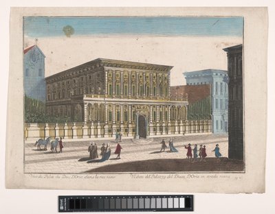 Gezicht op het Palazzo Doria-Tursi te Genua Näkymä Palazzo del Duca d