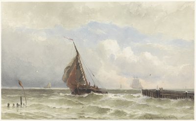 Vlissingenin satama saapuvilla purjealuksilla tekijältä jonkheer Jacob Eduard van Heemskerck