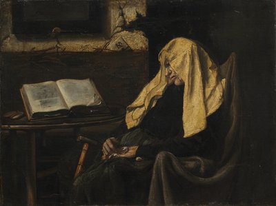 Vanha nainen unessa tekijältä possibly France, mid 19th Century