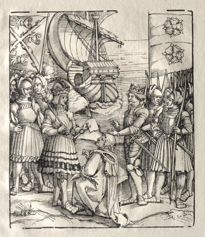 Maximilian tekee rauhan Henry VII:n kanssa tekijältä possibly by Peter Flötner