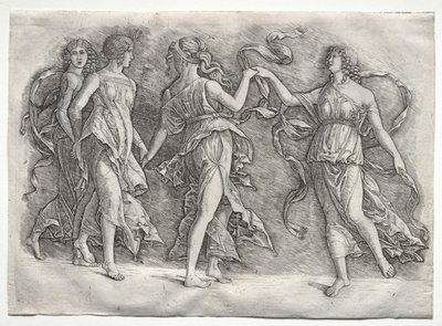 Quatre Muses ballants finlandeses tekijältä probably by the so called Premier Engraver
