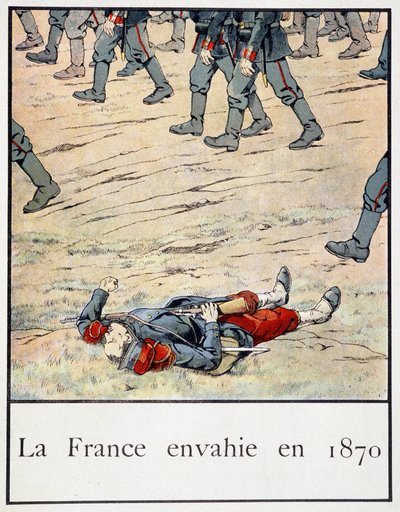 Ranska hyökkäsi vuonna 1870 (taistelukentällä kuollut sotilas) - Jacques Bainvillen kirjassa Petite histoire de France, toim. Harja tekijältä pseudonym for Onfray de Breville Jacques Job
