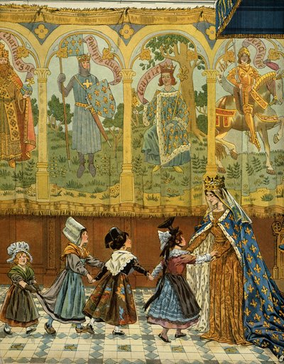 Ranskan historia keskiajalla (keskiaika): Ranskan maakuntien vertauskuva osoitti Ranskan kruunun kuningas Ludvig XI:n vallan aikana, jota kutsuttiin Prudentiksi (1423-1483). Kuvitus: Jacques Marie Gaston Onfray de Breville dit JOB (1858-1931) tekijältä pseudonym for Onfray de Breville Jacques Job