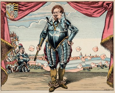 Kuva otettu kirjasta "Le bon roy Henri", kuvittanut Jacques Marie Gaston Onfray de Breville dit JOB (1858-1931): Charles de Lorraine (1554-1611), Mayennen herttua, Liigan sotilasjohtaja, vihollinen, muotokuva Henri IV - Yksityinen kokoelma tekijältä pseudonym for Onfray de Breville Jacques Job