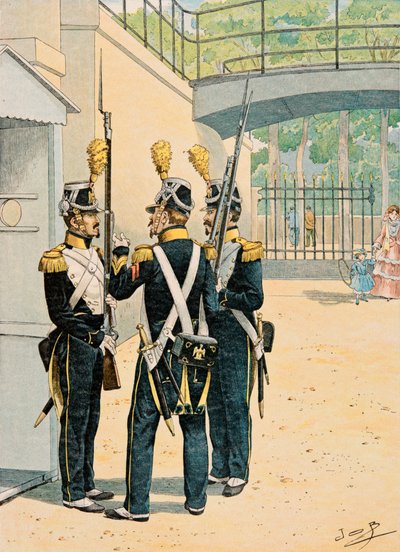 Jacques Marie Gaston Onfroy de Breville dit JOB (1858-1931) - Ranskan joukkojen varusteet kaikkina aikoina: Voltigeurs de la Garde Imperiale, yksityinen kokoelma tekijältä pseudonym for Onfray de Breville Jacques Job