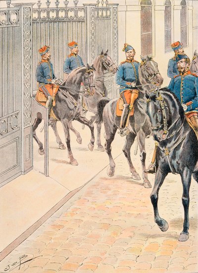 Jacques Marie Gaston Onfroy de Breville dit JOB (1858-1931) - Ranskan joukkojen varusteet kaikkina aikoina: Hundred Gardes (Second Empire), yksityinen kokoelma tekijältä pseudonym for Onfray de Breville Jacques Job