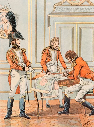 Jacques Marie Gaston Onfroy de Breville dit JOB (1858-1931) - Ranskan joukkojen varusteet aina: Connetable Louis Alexandre Berthierin apulainen (1753-1815), prinssi de Neuchatel, kenraalimajuri, yksityinen kokoelma tekijältä pseudonym for Onfray de Breville Jacques Job