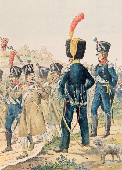 Jacques Marie Gaston Onfroy de Breville dit JOB (1858-1931) - Ranskan joukkojen varusteet kaikkina aikoina: Voltigeurs-upseerit ja kevytjalkaväkimetsästäjät ensimmäisen imperiumin aikana, yksityinen kokoelma tekijältä pseudonym for Onfray de Breville Jacques Job