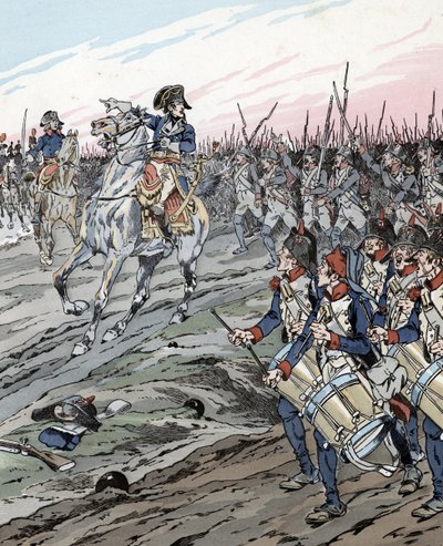 Napoleon Bonaparte Marengon taistelun aikana (1800) tekijältä pseudonym for Onfray de Breville Jacques Job