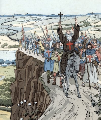 Pietari Erakko johti ensimmäisen ristiretken (1096) huutaen "Jumala haluaa sen!" tekijältä pseudonym for Onfray de Breville Jacques Job