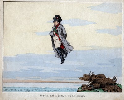 Napoleonin kuolema, 5. toukokuuta 1821 - Jobin (Jacques Onfroy de Breville) litografia elokuvasta "Le Grand Napoleon des Petites Enfants"" 1893 tekijältä pseudonym for Onfray de Breville Jacques Job