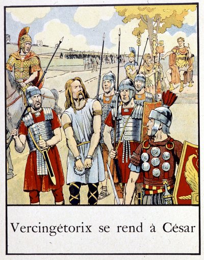Vercingetorix antautuu Caesarille - Jacques Bainvillen "Pieni Ranskan historia" -kirjassa, toim. Harja tekijältä pseudonym for Onfray de Breville Jacques Job