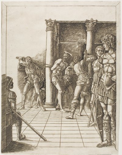 Kristuksen liputus, jalkakäytävä tekijältä school of Andrea Mantegna