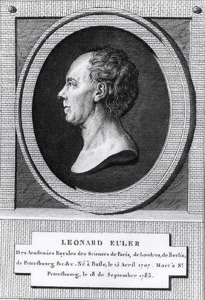 Leonard Eulerin (1707-83) muotokuva (kaiverrus) (mv-valokuva) tekijältä the Younger Dupin