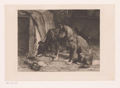 Kaksi koiraa rotan ansassa tekijältä van den Eyken (attributed to)