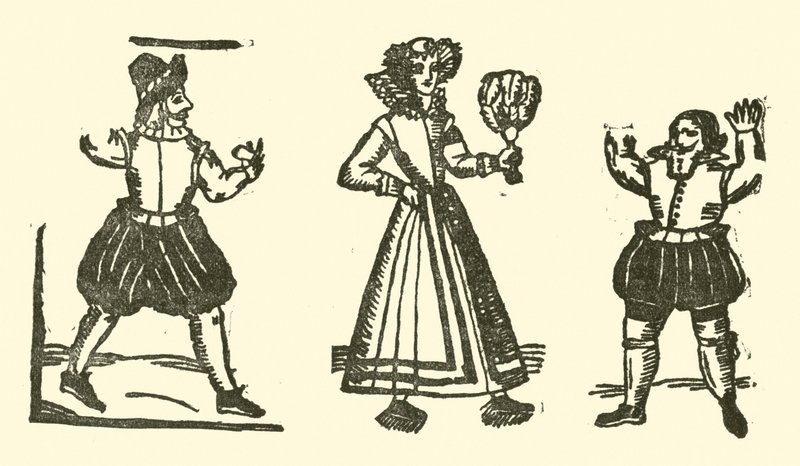 Kuvitus Roxburghen balladeille (puupiirros) tekijältä (after) English School