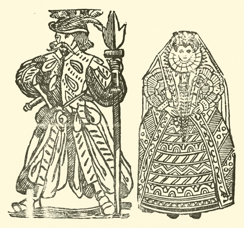 Kuvitus Roxburghen balladeille (puupiirros) tekijältä (after) English School