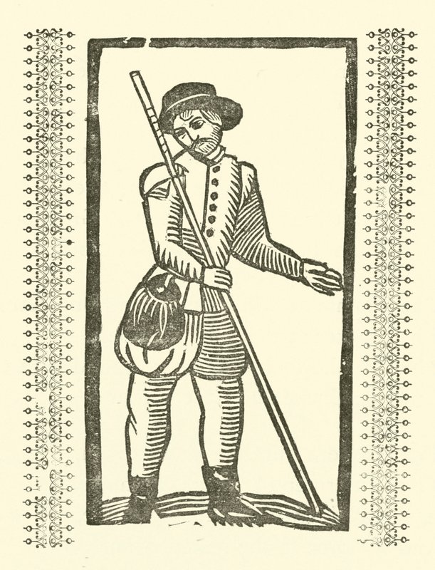 Kuvitus Roxburghen balladeille (puupiirros) tekijältä (after) English School
