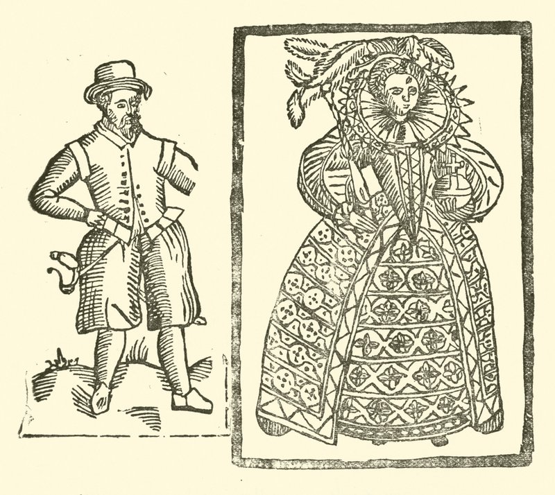 Kuvitus Roxburghen balladeille (puupiirros) tekijältä (after) English School