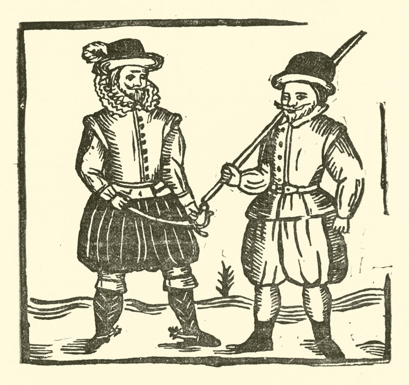 Kuvitus Roxburghen balladeille (puupiirros) tekijältä (after) English School