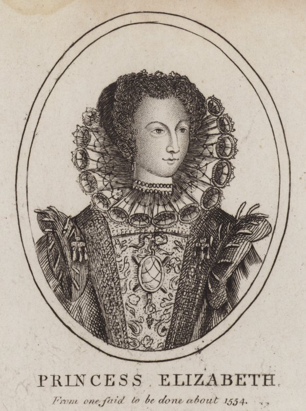 Prinsessa Elizabeth, kuningas Henry VIII:n ja Anne Boleynin tytär (kaiverrus) tekijältä (after) English School