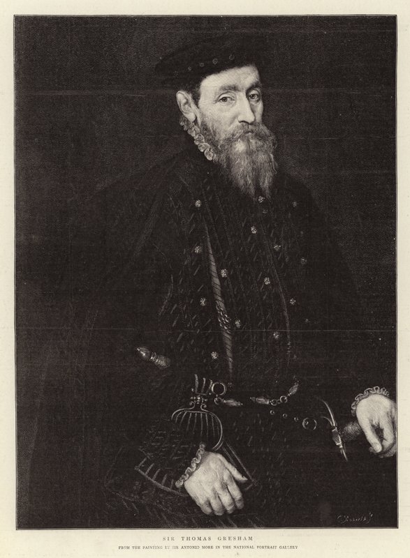 Sir Thomas Gresham (kaiverrus) tekijältä (after) English School