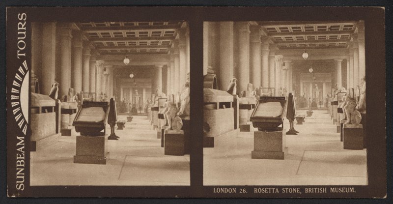 Lontoo, Rosetta Stone, British Museum (m/w kuva) tekijältä (after) English photographer