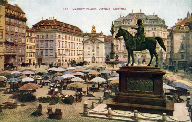 Market Place, Viena, Áustria (foto colorida) finlandês tekijältä (after) English photographer