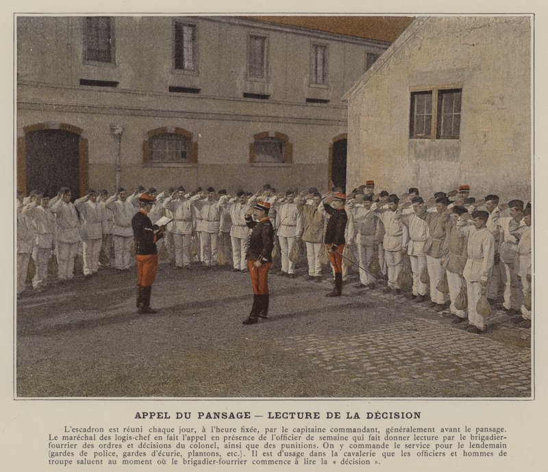 Pansagen kutsu, päätöksen lukeminen (värillinen kuva) tekijältä (after) French Photographer