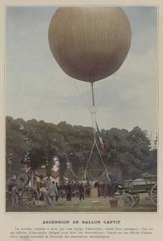 Captive Balloon Ascent (värillinen kuva) tekijältä (after) French Photographer