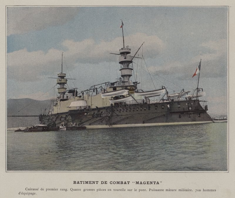 Taistelulaiva "Magenta" (värillinen kuva) tekijältä (after) French Photographer